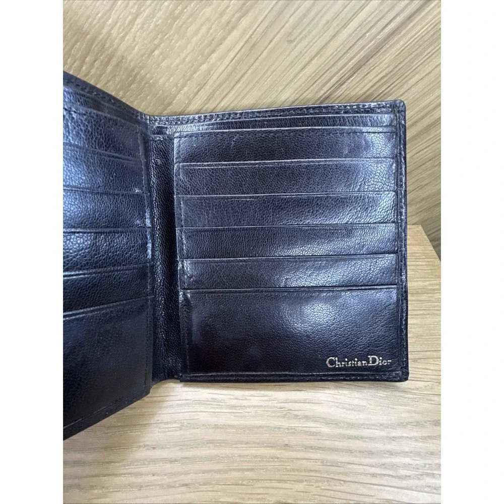 CHRISTIAN DIOR CARDHOLDER WALLET FOR‎ MEN DARK BROWN KIDSKIN LEATHER VINTAGE